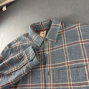 Relwen Shirt Men's 2XL Blue Chamois Lined Flannel Shacket Huckberry Plaid Work